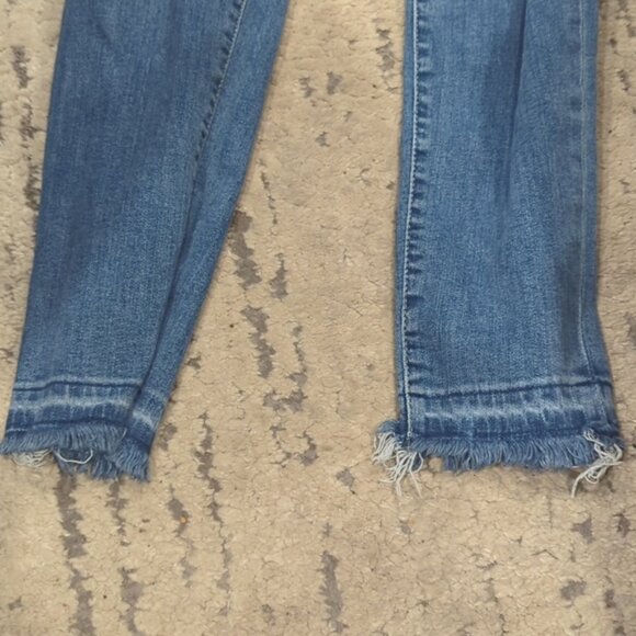 Levi's 721 high rise skinny distressed raw hem jeans premium Big E - Picture 3 of 10
